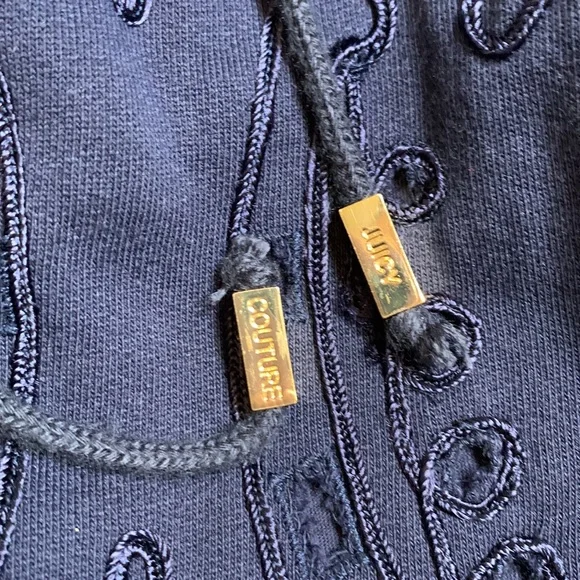 Juicy Couture waist tie navy blue embroidered romper jumpsuit dress size XS - Picture 3 of 12